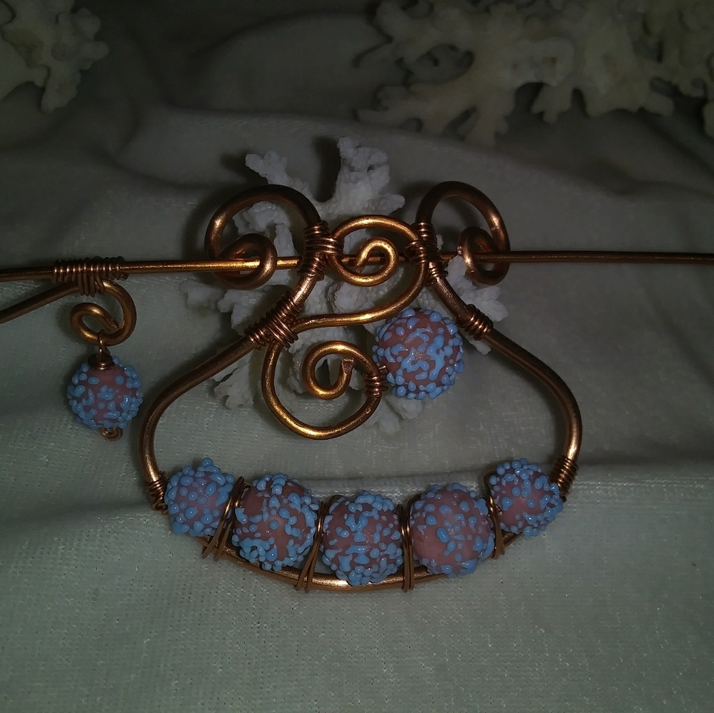 Up cycled copper hair barrette
